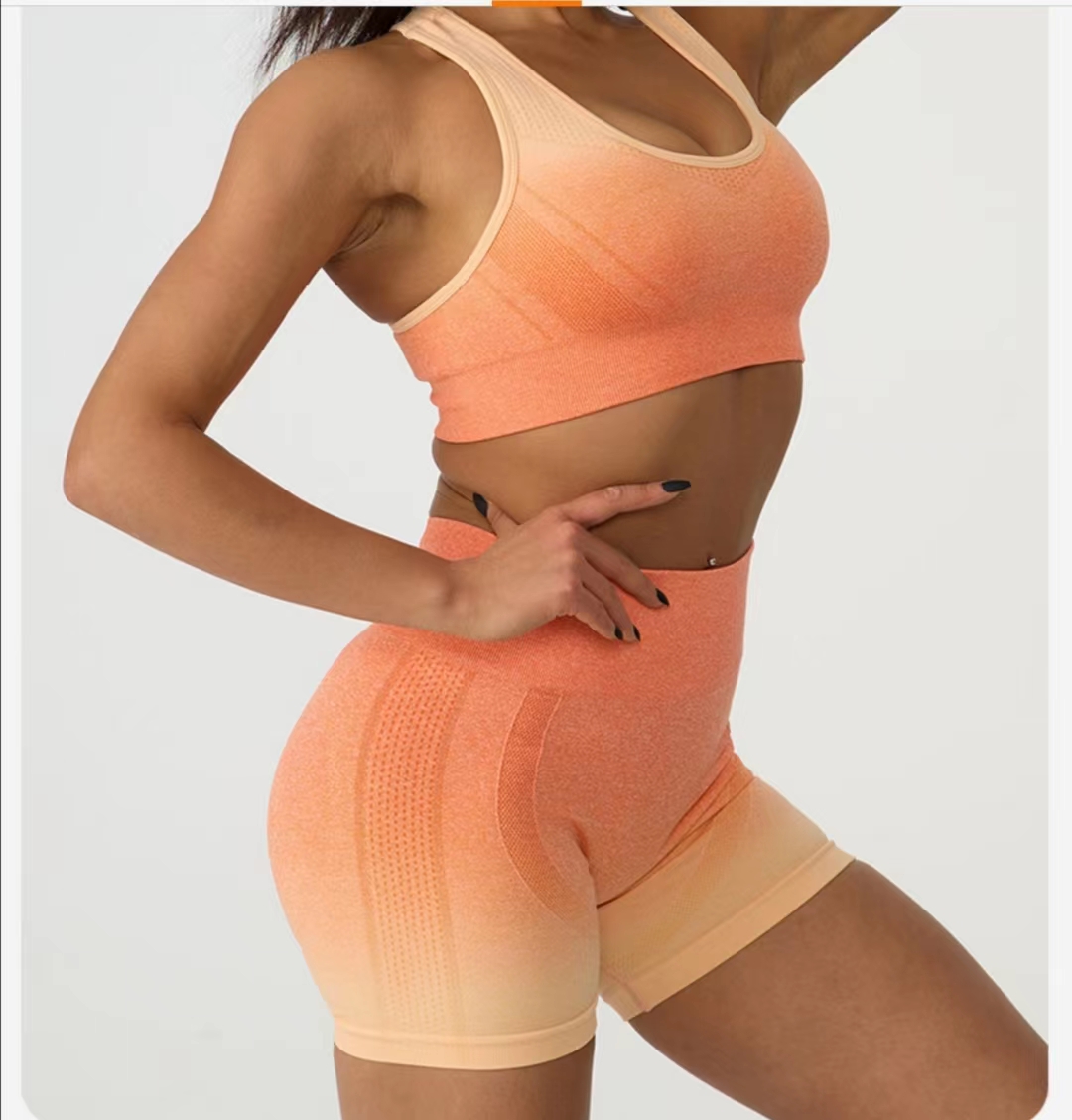 TZ824 Seamless tank and shorts suit for yoga